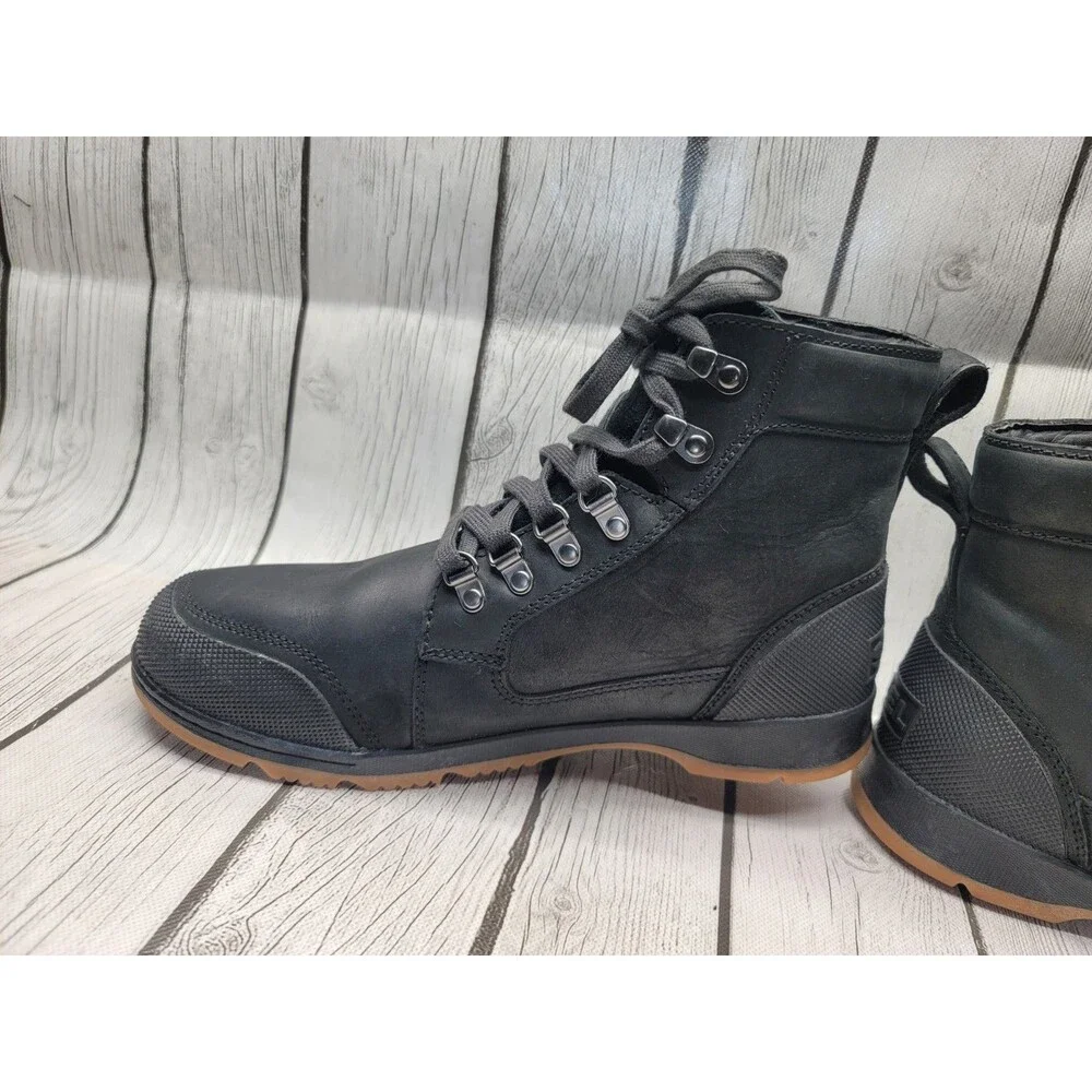 SOREL Ankeny II Mid Insulated Waterproof Boots Men's 9.5 US Black Leather OutDry